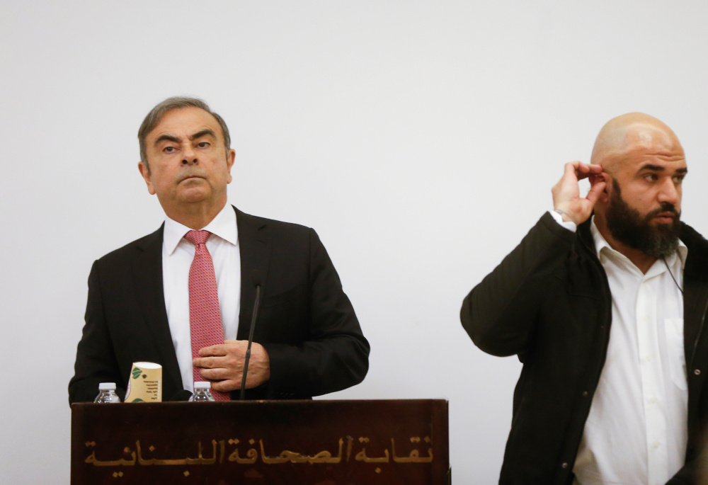 Former Nissan chairman Carlos Ghosn arrives to deliver a news conference at the Lebanese Press Syndicate in Beirut, Lebanon January 8, 2020. u00e2u20acu201d Reuters pic 
