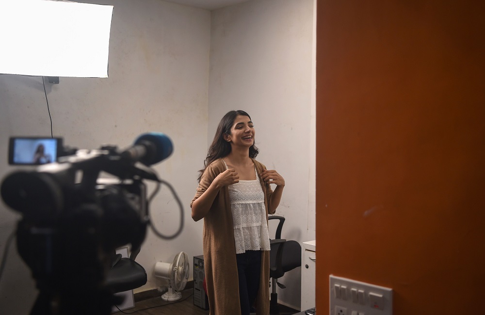 This photo taken on December 17, 2019 shows aspiring actress Malhaar Rathod at a studio in Mumbai. u00e2u20acu201d AFP pic  