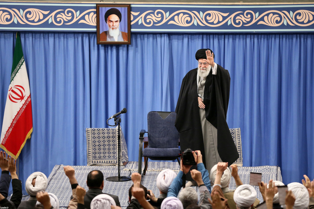 Iranu00e2u20acu2122s Supreme Leader Ayatollah Ali Khamenei delivers a speech during a gathering in Tehran, Iran, January 8, 2020. u00e2u20acu201d Handout pic from official Khamenei website via Reuters 