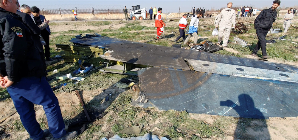 General view of the debris of the Ukraine International Airlines, flight PS752, Boeing 737-800 plane that crashed after take-off from Iranu00e2u20acu2122s Imam Khomeini airport, on the outskirts of Tehran, Iran January 8, 2020. u00e2u20acu2022 Reuters picnn