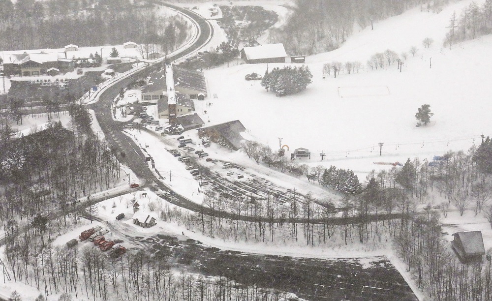 This picture shows an aerial view of a ski resort in the town of Kusatsu, Gunma prefecture, Japan January 23, 2018. u00e2u20acu2022 AFP pic