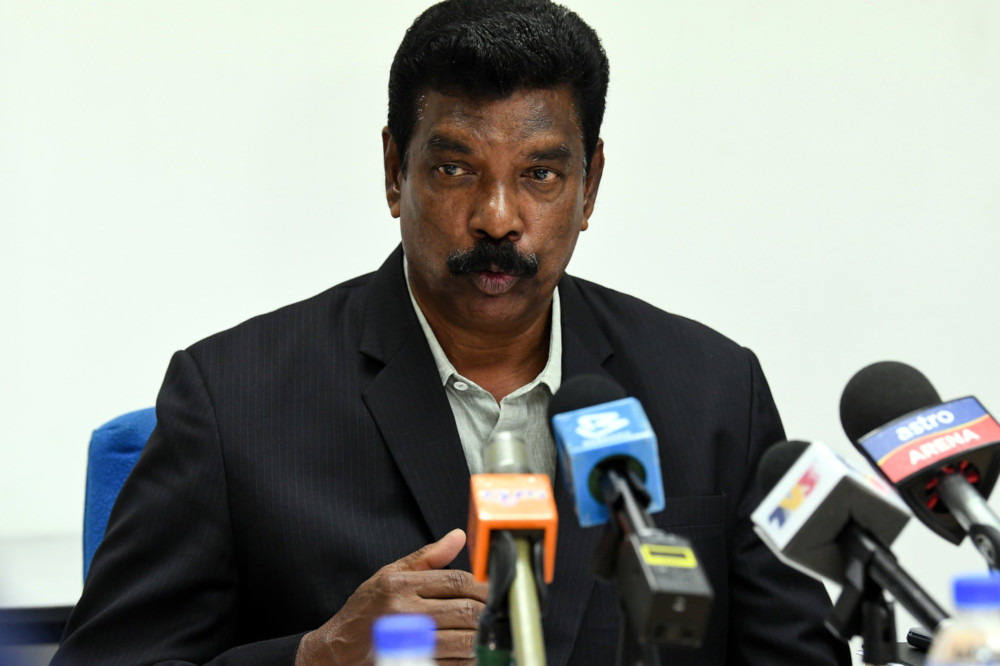 Malaysian Athletics Federation (MAF) president Datuk S.M. Muthu speaks during a at a press conference at Wisma OCM in Kuala Lumpur January 24, 2020. u00e2u20acu201d Bernama pic 