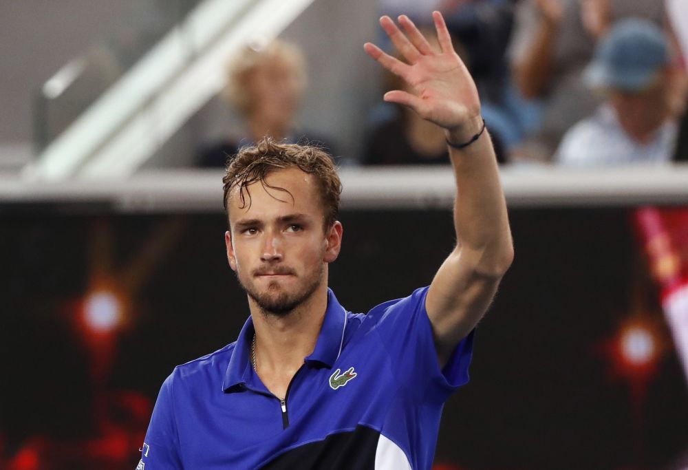 Russia's Daniil Medvedev celebrates winning the match against Spain's Pedro Martinez. u00e2u20acu201d Reuters picnn