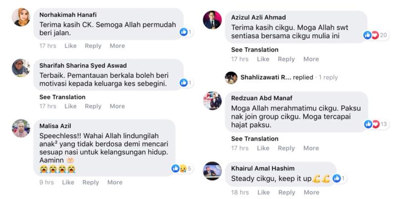 Social media users were singing praise for Fadli in the comments section. — Screengrab via Facebook/ Mohd Fadli Salleh. 