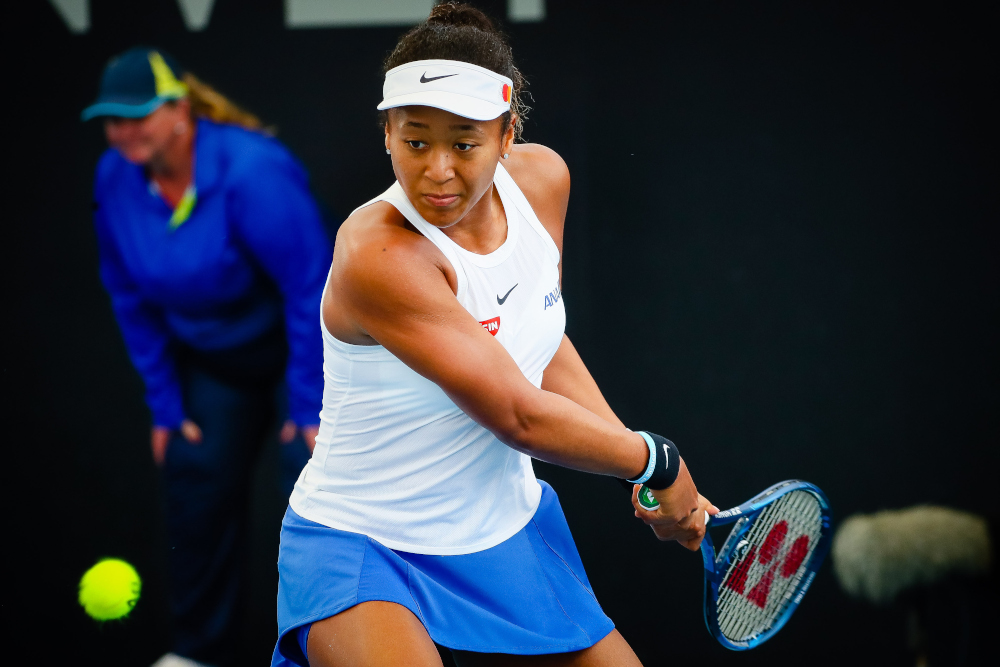 Naomi Osaka of Japan hits a return against Maria Sakkari of Greece during the womenu00e2u20acu2122s singles match on day two of the Brisbane International tennis tournament in Brisbane January 7, 2020. u00e2u20acu201d AFP pic
