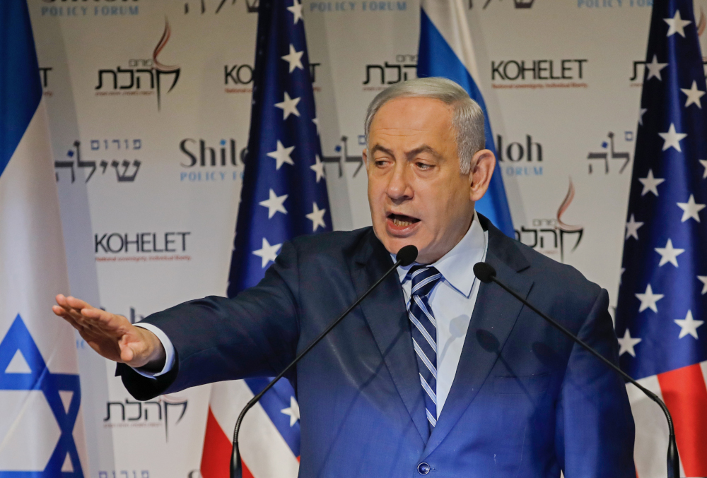 Isreali Prime Minister Benjamin Netanyahu speaks at the Kohelet Policy Forum conference in Jerusalem, January 8, 2020. u00e2u20acu201d AFP pic 