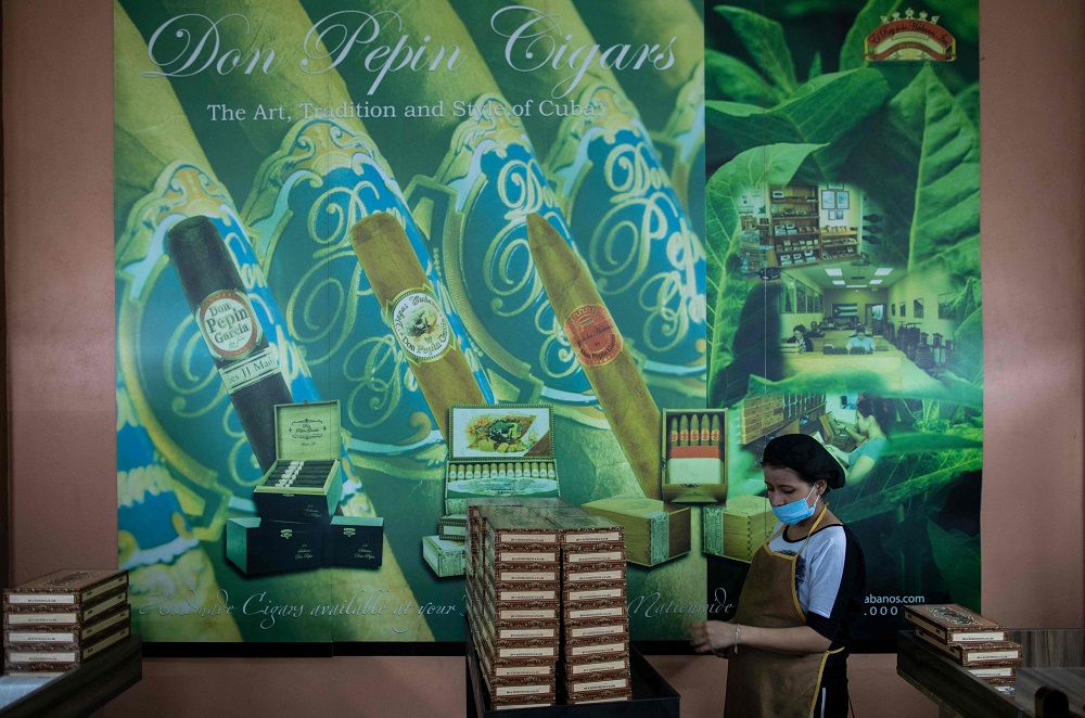 A woman prepares cigar boxes for export at My Father Cigars factory, in Esteli, Nicaragua January 23, 2020. u00e2u20acu201d AFP pic  