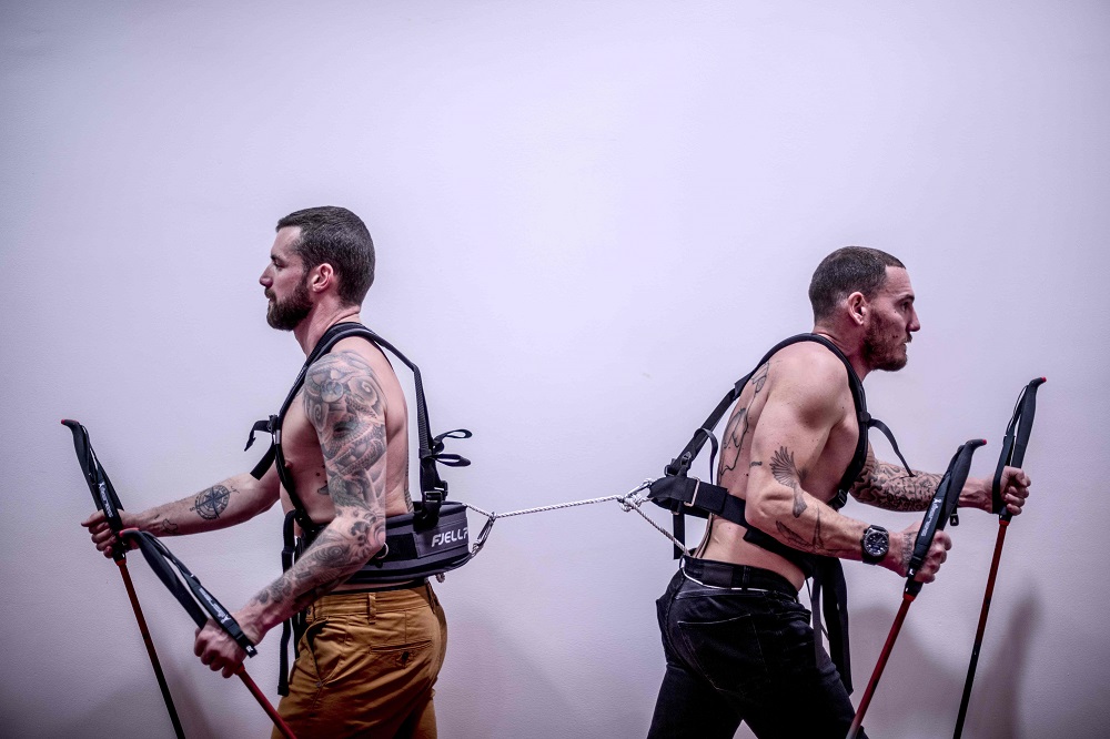French explorers Matthieu Bellanger (left) and Loury Lag pose in Alta, Finnmark region in northern Norway, on January 14, 2020, during a training to prepare an expedition of 130 days which will start in late February. u00e2u20acu201d AFP pic  
