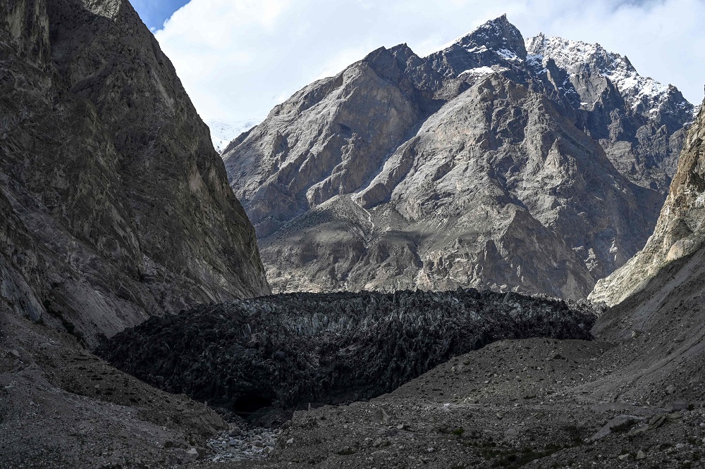 This picture taken on June 28, 2019 shows a general view of the black Shisper glacier in the Karakoram mountain range of Pakistan's Gilgit-Baltistan region. u00e2u20acu201d AFP pic   