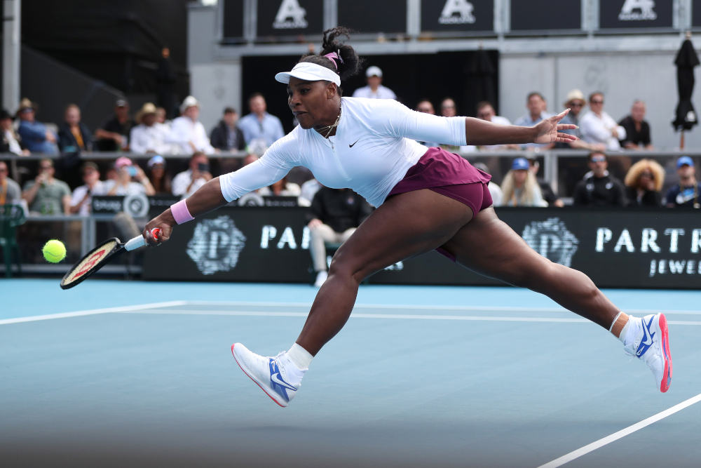 Serena Williams of the US hits a return against Camila Giorgi of Italy during their womenu00e2u20acu2122s singles first round match during the Auckland Classic tennis tournament in Auckland January 7, 2020. u00e2u20acu201d AFP pic