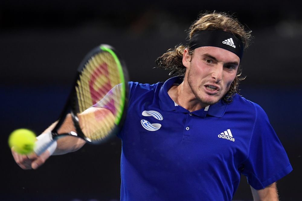 Stefanos Tsitsipas (pic) in action during his match against Alexander Zverev during day 3 of the ATP Cup tennis tournament at the Pat Rafter Arena in Brisbane January 5, 2020. u00e2u20acu2022 Reuters pic