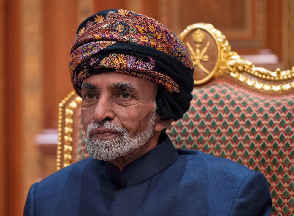 File photo of Sultan of Oman Qaboos bin Said al-Said sits during a meeting with US Secretary of State Mike Pompeo (not pictured) at the Beit Al Baraka Royal Palace in Muscat, Oman January 14, 2019. u00e2u20acu2022 Reuters pic