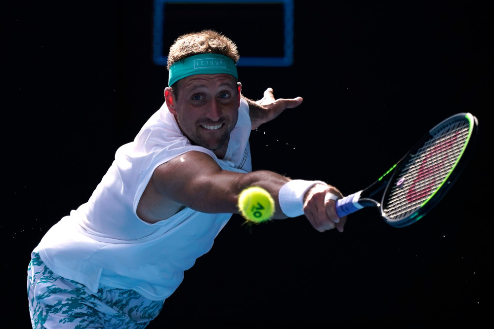 Tennys Sandgren of the US in action during his match against Switzerlandu00e2u20acu2122s Roger Federer during the quarter finals of the Australian Open at Melbourne Park, Australia January 28, 2020. u00e2u20acu201d Reuters pic