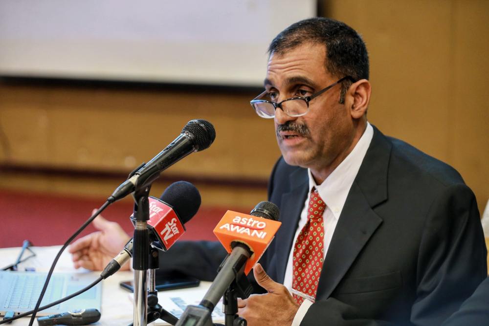 TI-M president Dr Mohammad Mohan presents the TI-M Corruption Perception Index 2019 results release in Kuala Lumpur January 23, 2020. u00e2u20acu2022 Picture by Ahmad Zamzahuri