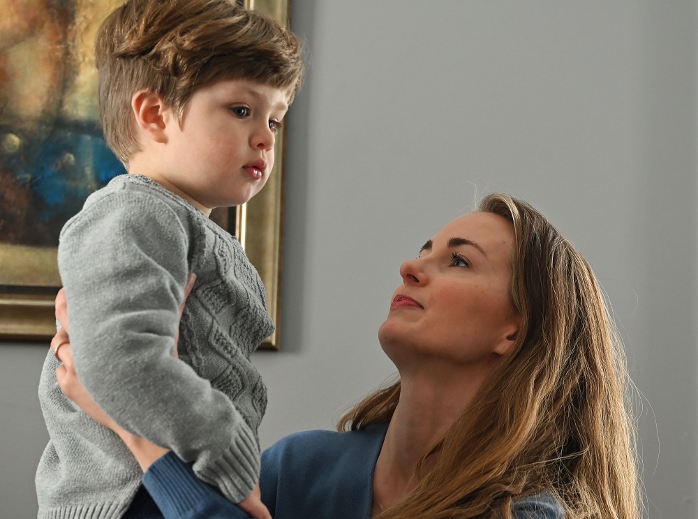 Maren Chamorro holds her three-year-old son Johan in the living room of their home in McLean, Virginia during an interview with AFP December 26, 2019. u00e2u20acu201d AFP pic  