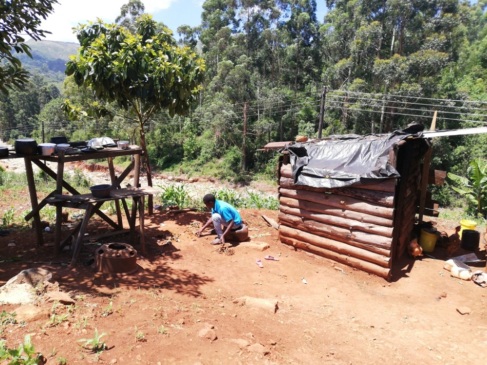 Albert Sabawe sits in the garden of his flimsy riverside house, which risks being swept away if another cyclone strikes again this year, in eastern Zimbabweu00e2u20acu2122s Chimanimani district December 23, 2019. u00e2u20acu201dThomson Reuters Foundation pic