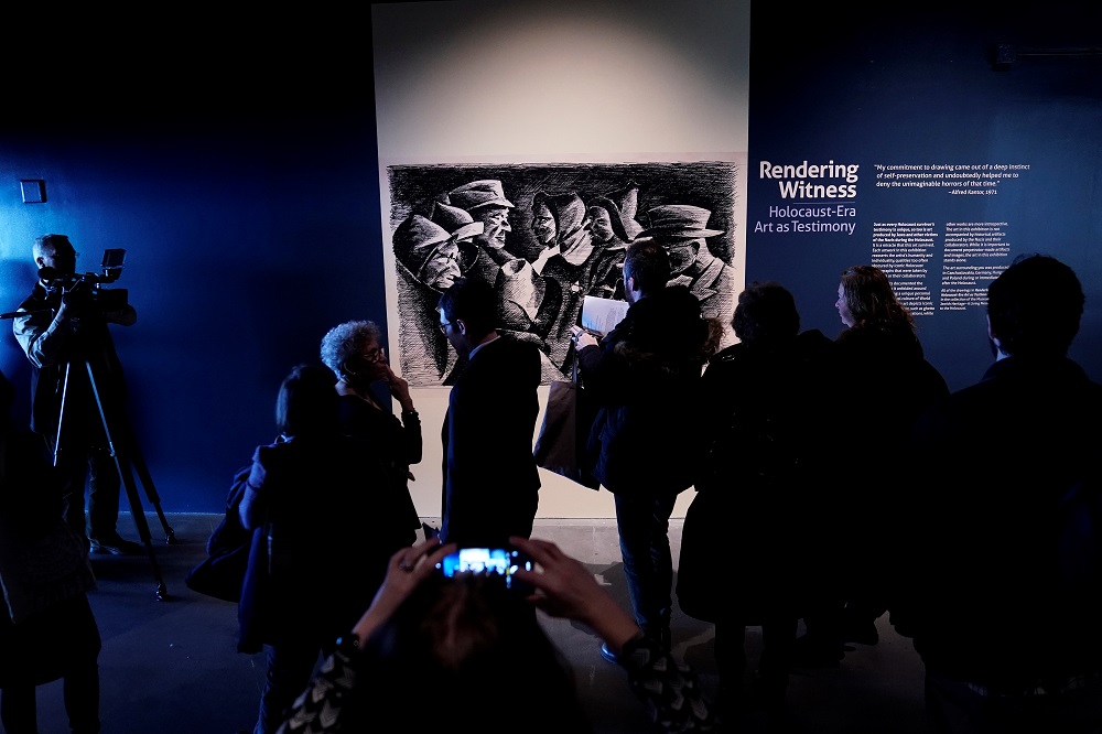 People attend the preview of u00e2u20acu02dcRendering Witnessu00e2u20acu2122 exhibition at the Museum of Jewish Heritage in the Manhattan borough of New York January 15, 2020. u00e2u20acu2022 Reuters pic
