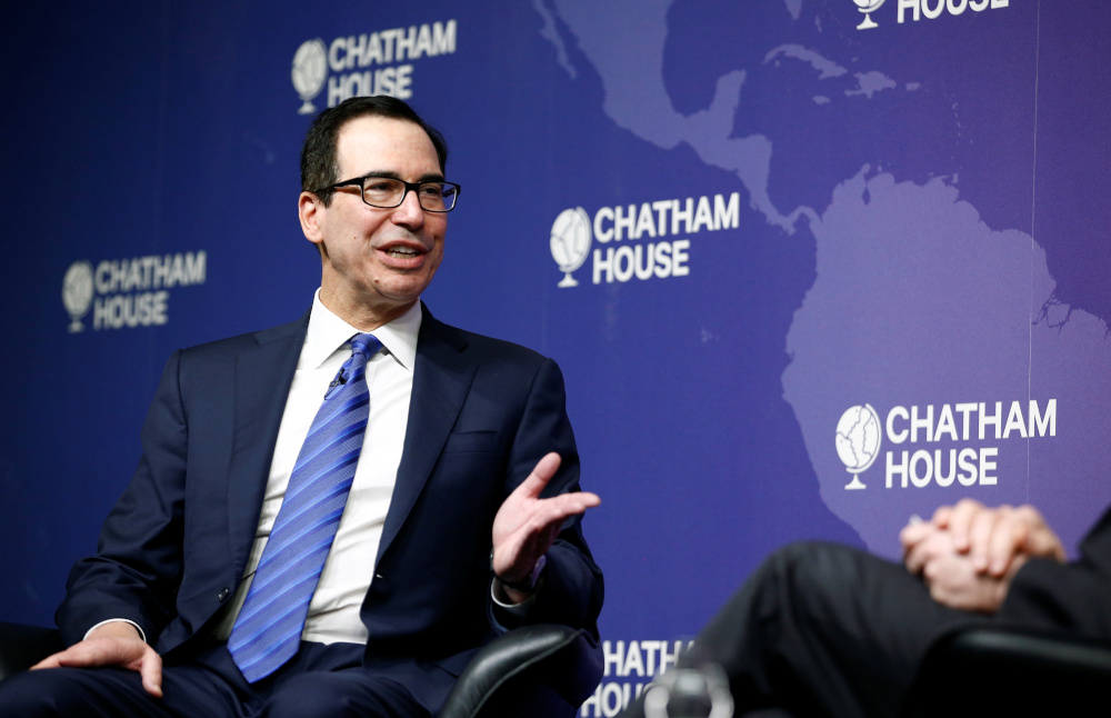 US Treasury Secretary Steven Mnuchin speaks at Chatham House in London, Britain, January 25, 2020. u00e2u20acu201d Reuters pic