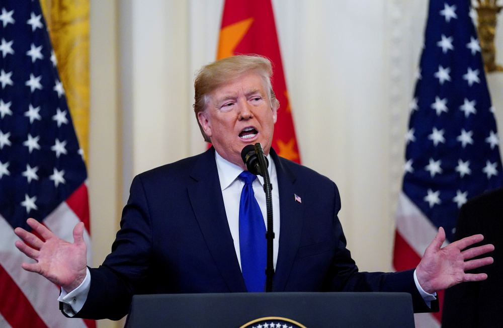 US President Donald Trump speaks prior to signing u00e2u20acu02dcphase oneu00e2u20acu2122 of the US-China trade agreement in Washington January 15, 2020. u00e2u20acu2022 Reuters pic
