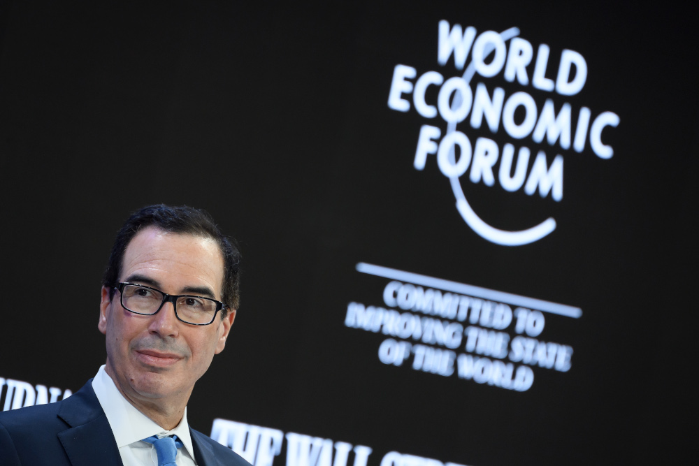 US Treasury Secretary Steven Mnuchin attends a session at the Congress centrE during the World Economic Forum (WEF) annual meeting in Davos, January 21, 2020. u00e2u20acu201d AFP pic