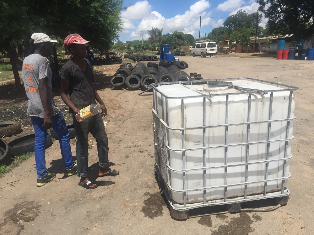 A view of reusable water storage containers for sale in Makokoba, a poor neighbourhood of Bulawayo, Zimbabwe December 11, 2019. u00e2u20acu201d Thomson Reuters Foundation pic