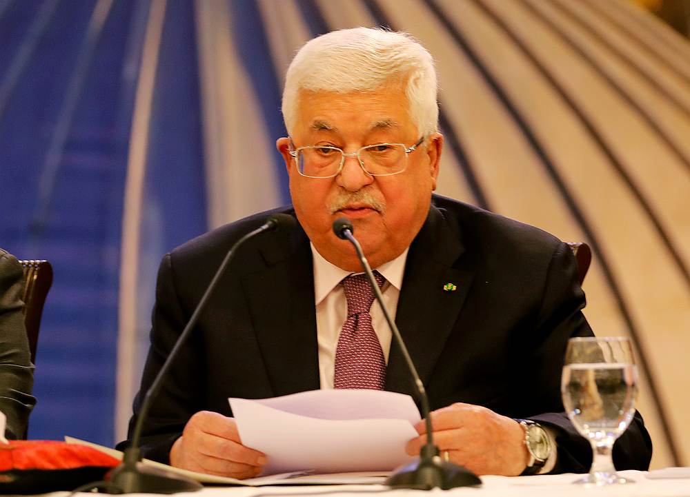 Palestinian President Mahmoud Abbas delivers a speech following the announcement by the US President Donald Trump of the Mideast peace plan, in Ramallah, Israeli-occupied West Bank January 28, 2020. u00e2u20acu201d Reuters pic 