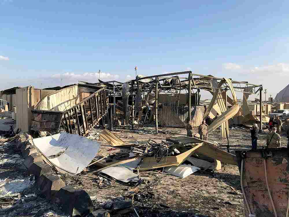 US soldiers inspect the site where an Iranian missile hit at Ain al-Asad air base in Anbar province, Iraq January 13, 2020. u00e2u20acu201d Reuters pic 
