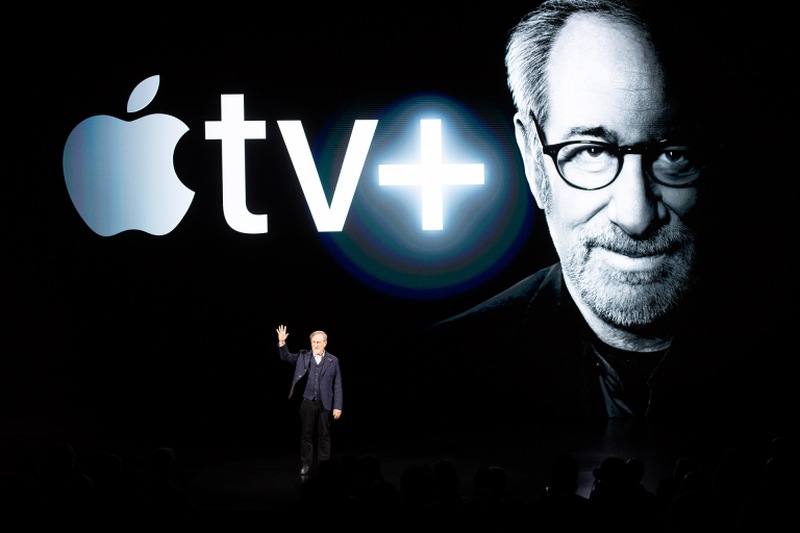 Director Steven Spielberg speaking during an event launching Apple tv+ at the Apple headquarters. u00e2u20acu2022 AFP pic