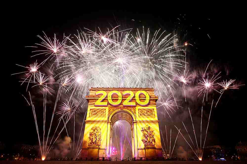 Fireworks illuminate the sky over the Arc de Triomphe during the New Year's celebrations on the Champs Elysees in Paris, France January 1, 2020. u00e2u20acu201d Reuters pic