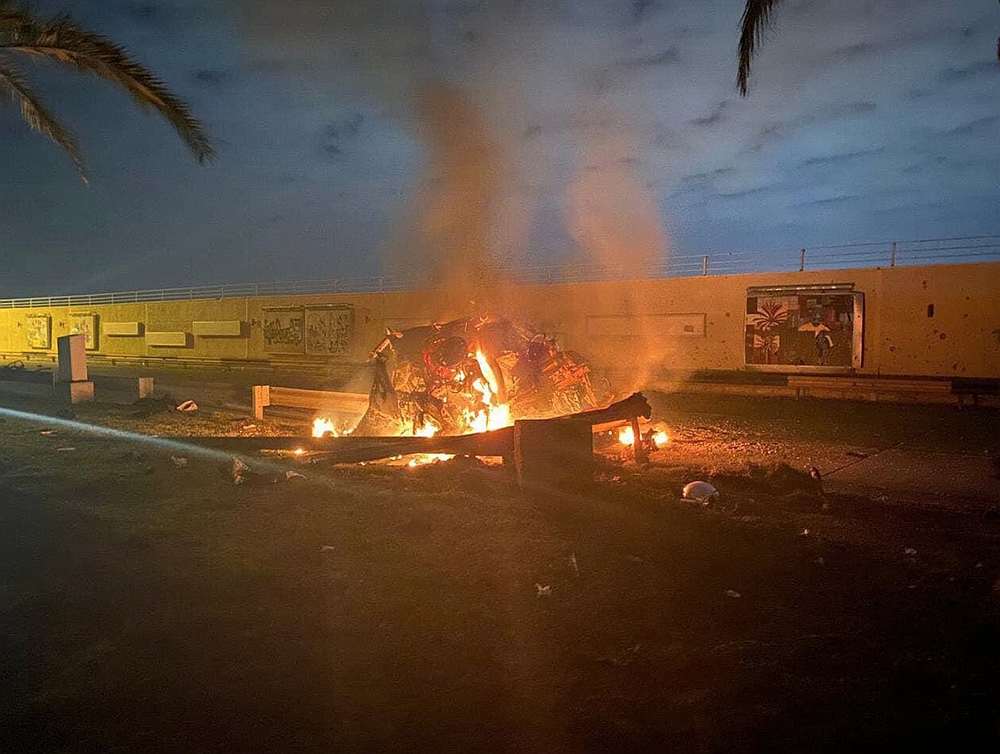 Rocket attack on the Baghdad International Airport January 3, 2019. u00e2u20acu201d Image from twitter.com/NewsBreaking