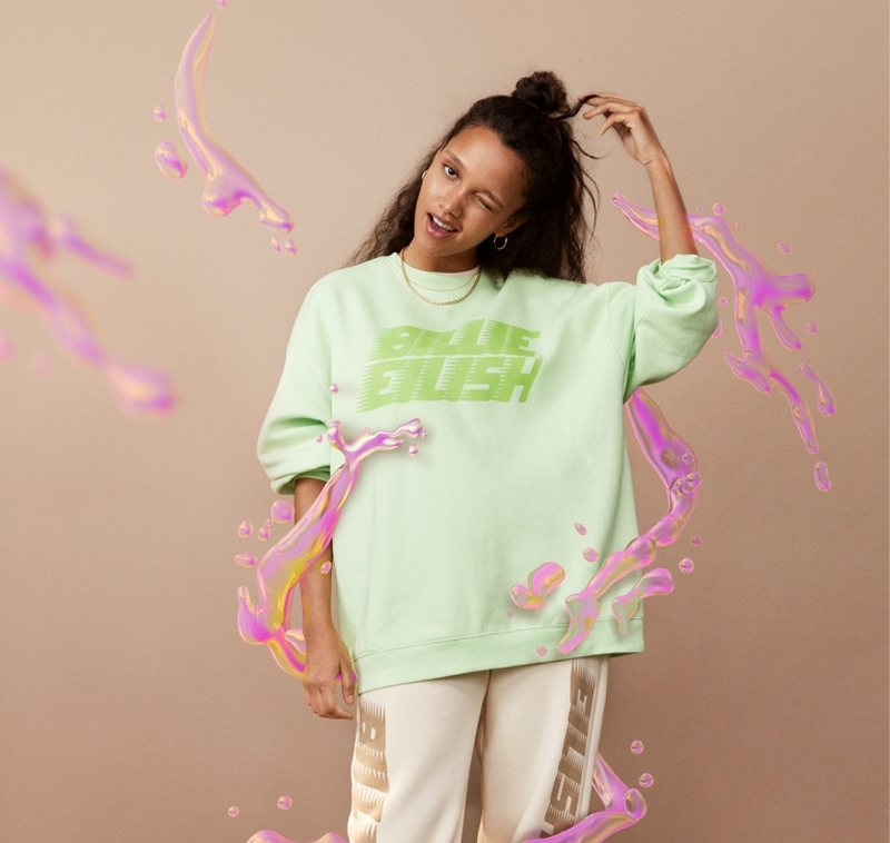 H&M drops Billie Eilish merch collection with campaign work by trailblazing 3D artist Ines Alpha. u00e2u20acu2022 Picture courtesy of H&M via AFP