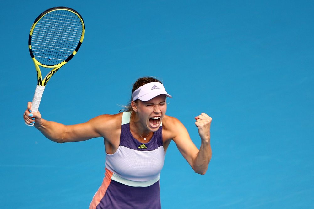 Denmark's Caroline Wozniacki celebrates winning the match against Ukraine's Dayana Yastremska in Melbourne January 22, 2020. u00e2u20acu2022 Reuters pic