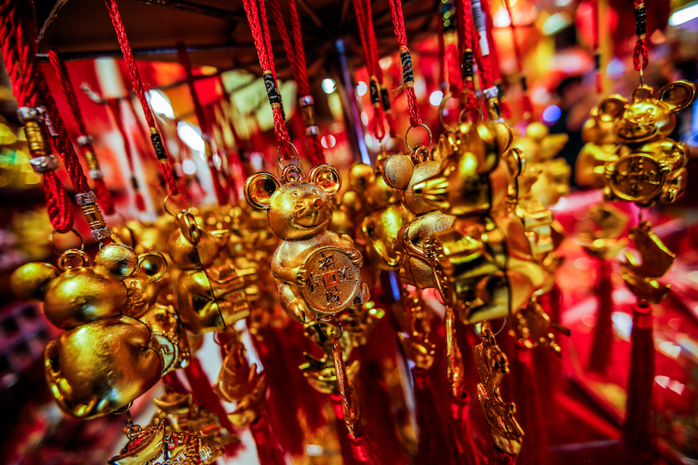 Lunar New Year decorations, featuring Chinese zodiac animal, the Rat, are seen near Jalan Tun HS Lee in Kuala Lumpur January 7, 2020. u00e2u20acu201d Picture by Hari Anggara
