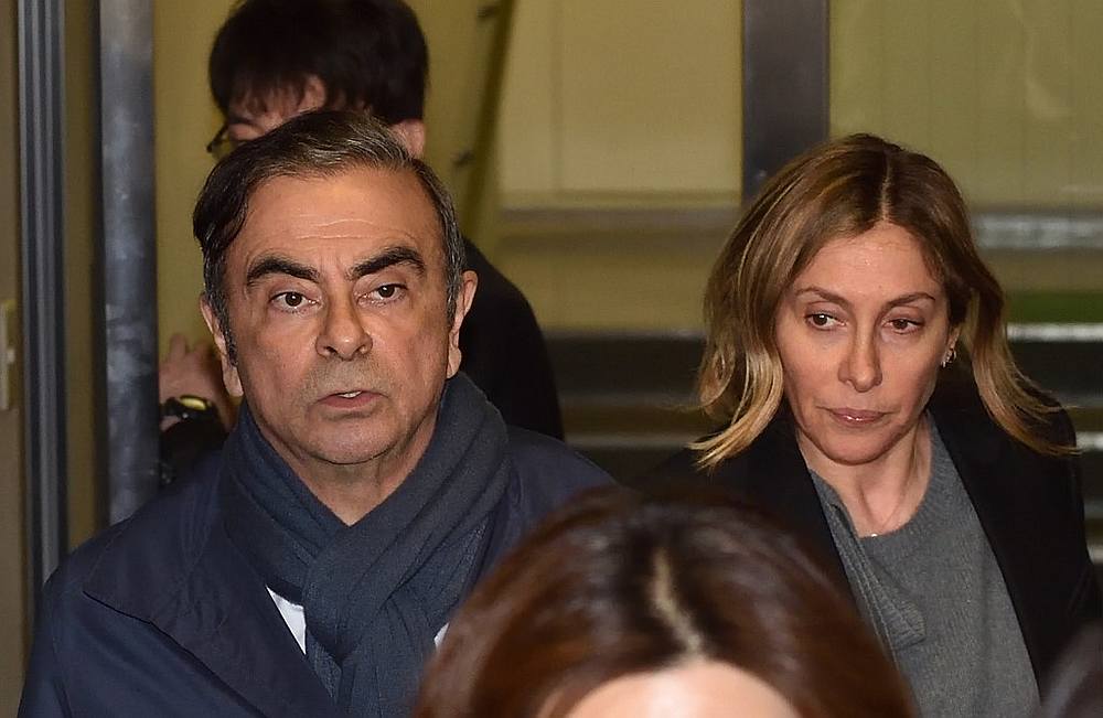 Former Nissan Chairman Carlos Ghosn and his wife Carole leave the office of his lawyer in Tokyo April 3, 2019.  u00e2u20acu201d AFP pic 