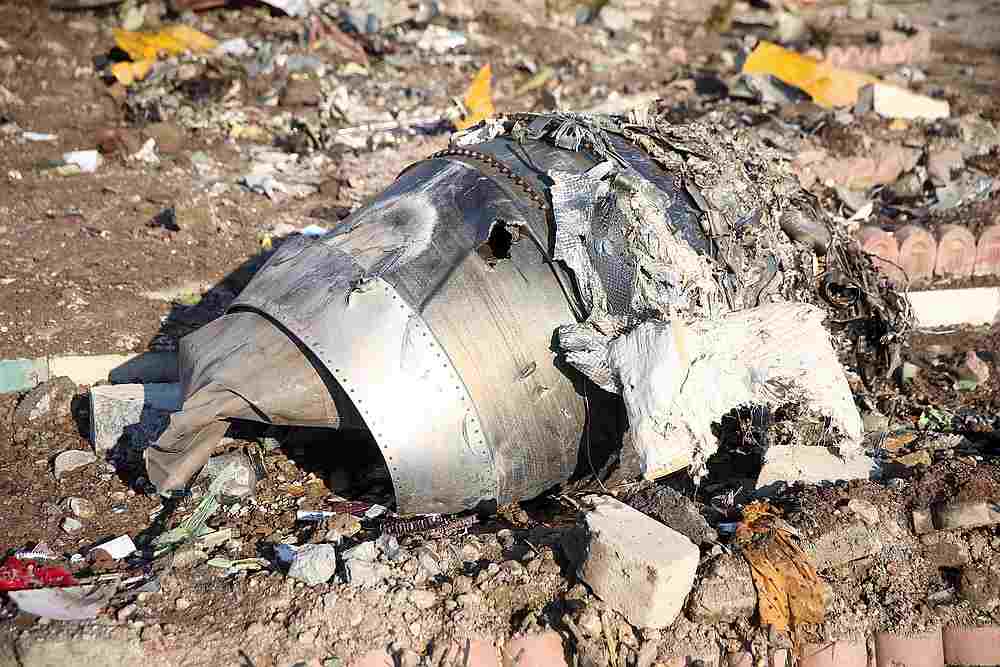 Debris of a plane belonging to Ukraine International Airlines, that crashed after taking off from Iran's Imam Khomeini airport, is seen on the outskirts of Tehran, Iran January 8, 2020. u00e2u20acu201d Wana pic via Reuters