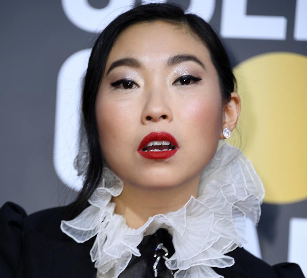 US actress Awkwafina wore 'Forevermark Force of Nature' diamond brooch from Forevermark Diamonds. u00e2u20acu201d AFP pic