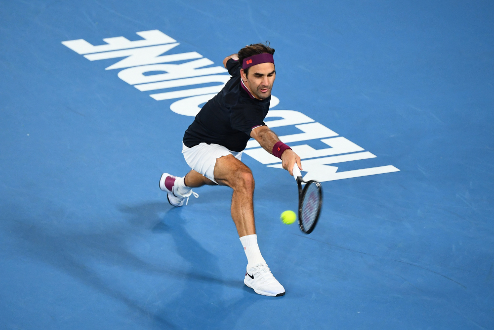 Switzerlandu00e2u20acu2122s Roger Federer hits a return against Australiau00e2u20acu2122s John Millman during their menu00e2u20acu2122s singles match on day five of the Australian Open tennis tournament in Melbourne January 24, 2020. u00e2u20acu201d AFP pic