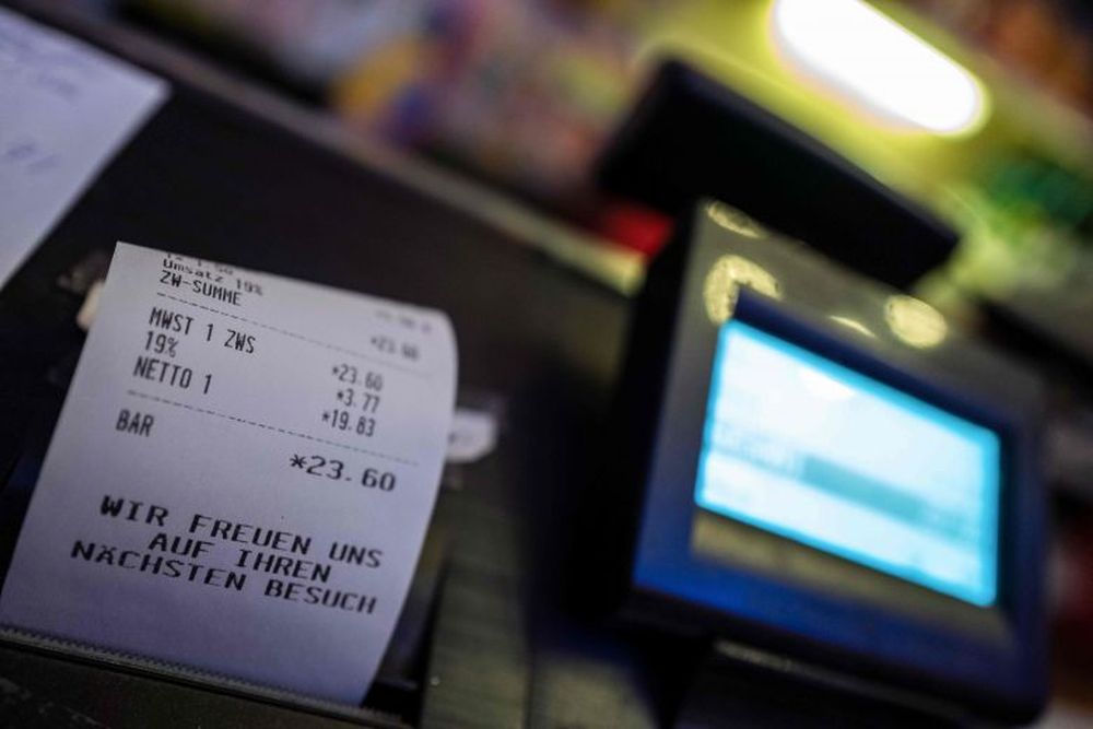 A receipt is printed on a cash register in a late-night grocery store in Berlin, on Jan 16, 2020. u00e2u20acu201d AFP pic