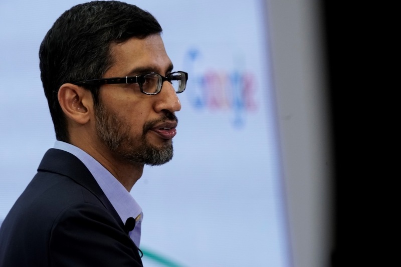 Google CEO Sundar Pichai speaks during a conference in Brussels on January 20, 2020. u00e2u20acu2022 AFP pic