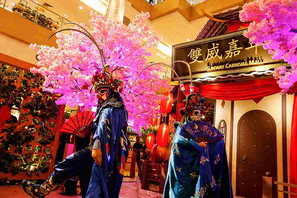 Visitors to the Sunway Carnival Mall won't mistake which festive season they are celebrating. — Picture by Sayuti Zainudin
