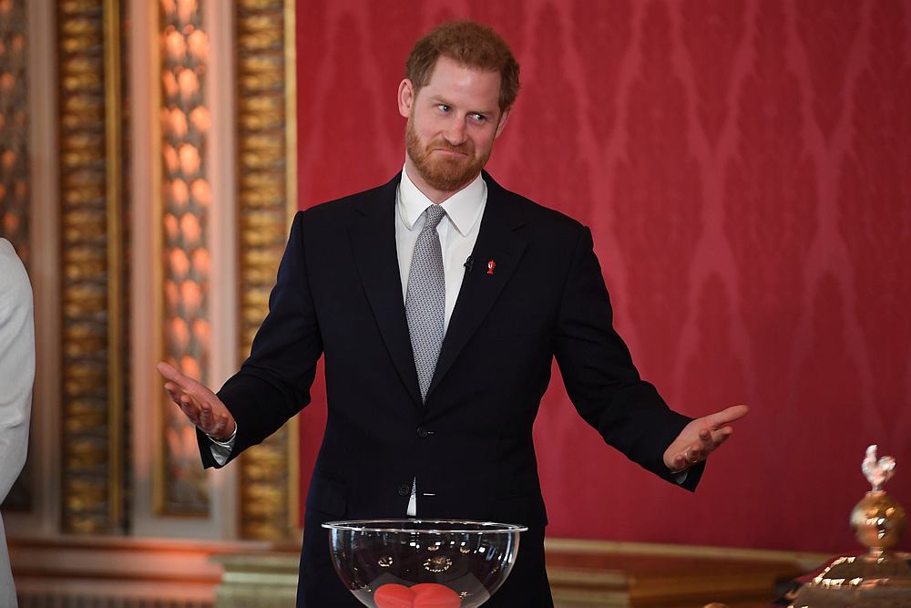 Britain's Prince Harry attends the draw for the Rugby League World Cup in the Buckingham Palace gardens, London January 16, 2020. u00e2u20acu201d Reuters pic