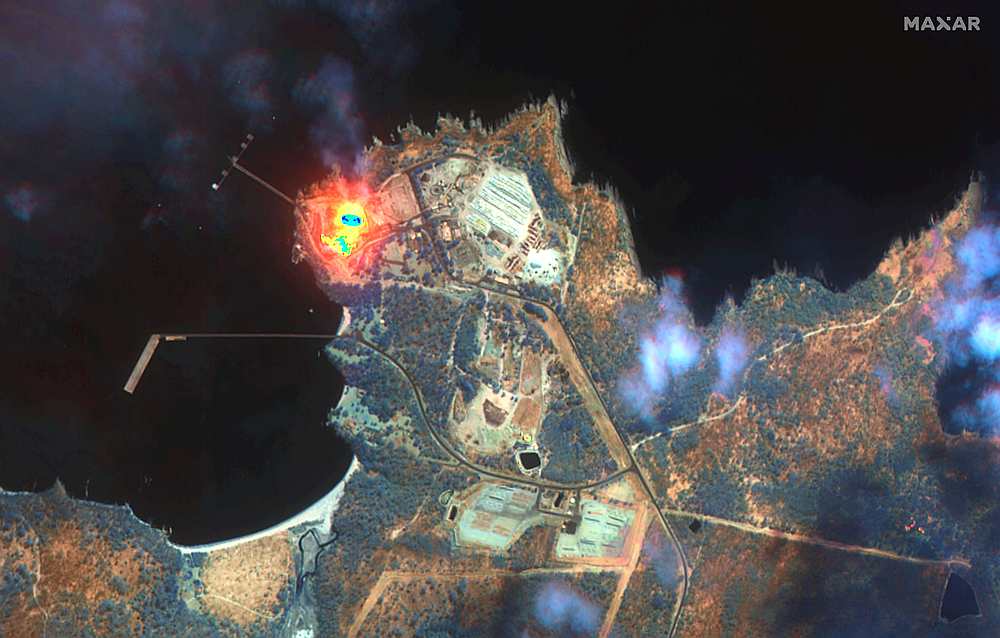 Satellite image shows a close-up of fires at Honeysuckle Point, New South Wales, Australia, taken on January 12, 2020. u00e2u20acu201d u00c2u00a92020 Maxar Technologies handout via Reuters