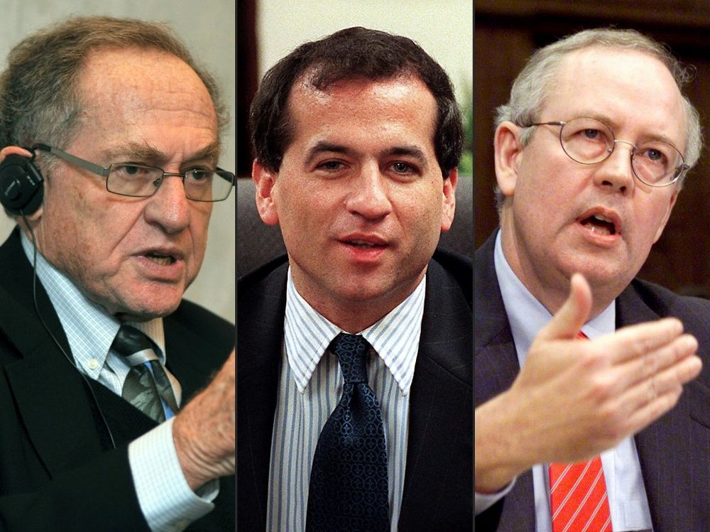 Combination of pictures created on January 17, 2020 shows Alan Dershowitz, Robert Ray and Kenneth Starr. u00e2u20acu201d AFP pic