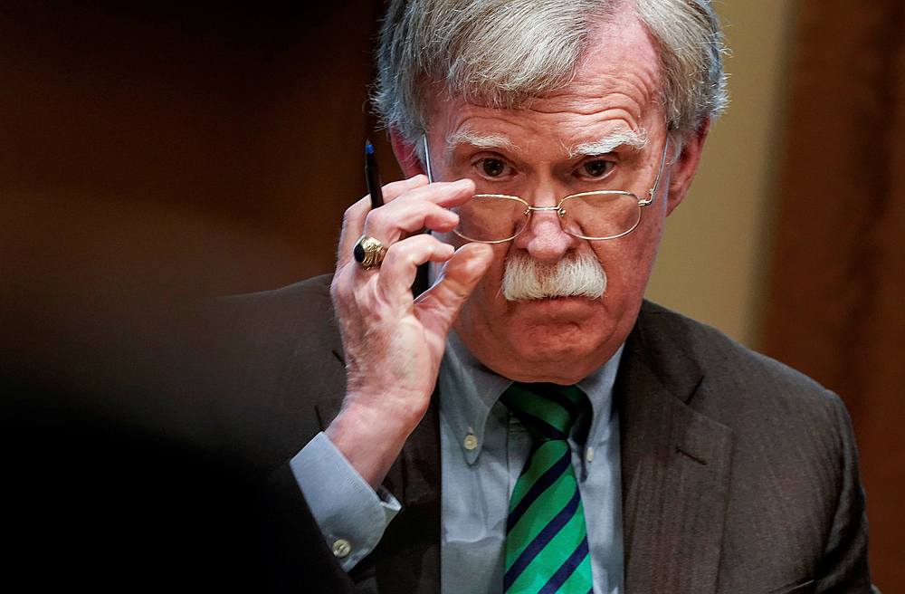 Former National Security Advisor John Bolton duirng a meeting in the Oval Office at the White House, Washington April 2, 2019. u00e2u20acu201d Reuters pic