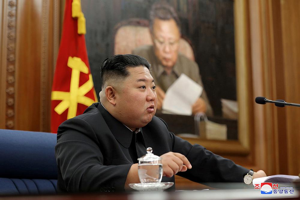 North Korean leader Kim Jong-un speaks during a Workers' Party of Korea (WPK) meeting in this undated photo released on December 22, 2019. u00e2u20acu201d KCNA pic via Reuters