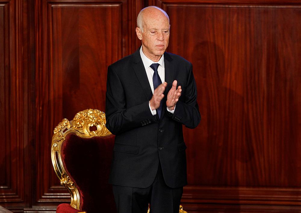 Tunisian president Kais Saied during his swearing-in ceremony at the Assembly of People's Representatives in Tunis October 23, 2019 u00e2u20acu201d Reuters pic