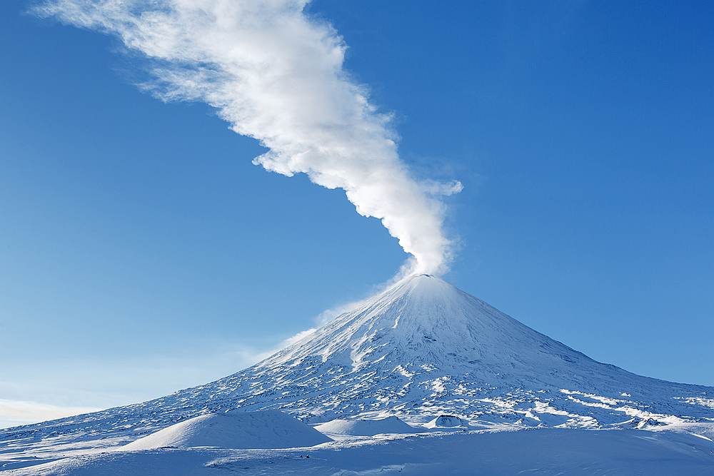 A volcano in Kamtchatka Peninsula, Russia. The Russian government announced January 4, 2020 it has published a plan to adapt the country to climate change. u00e2u20acu201d geyzer/Istock.com pic via AFP