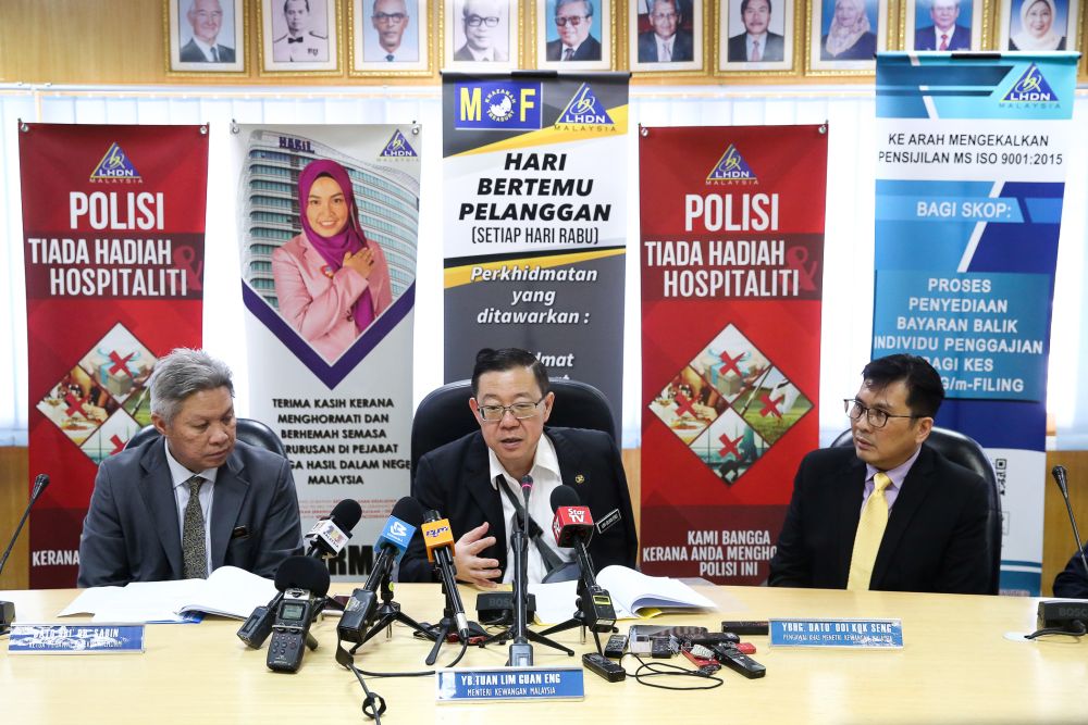 Finance Minister Lim Guan Eng speaks during a news conference at the Inland Revenue Boardu00e2u20acu2122s office in Kuala Lumpur January 8, 2020. u00e2u20acu201d Picture by Yusot Mat Isann