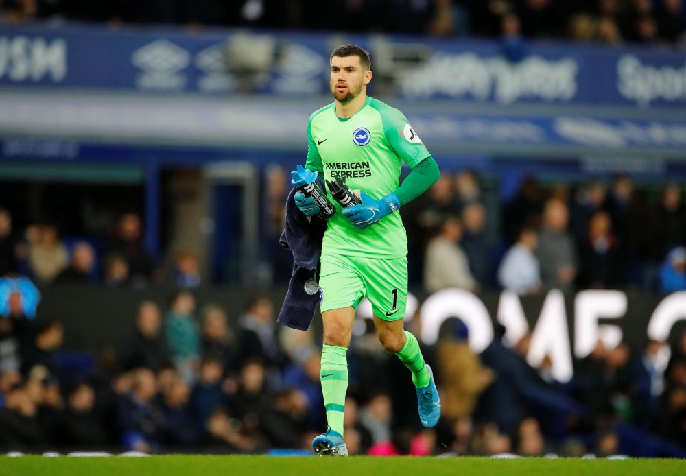 Brighton & Hove Albion's Mathew Ryan before the match against Everton at Goodison Park, Liverpool January 11, 2020. u00e2u20acu201d Reuters picn