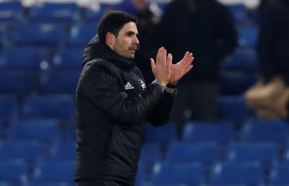 Arsenal manager Mikel Arteta applauds fans after the match against Chelsea January 22, 2020. u00e2u20acu2022 Reuters pic